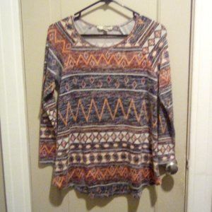 Women's Maternity Geometric Long Sleeve Blouse